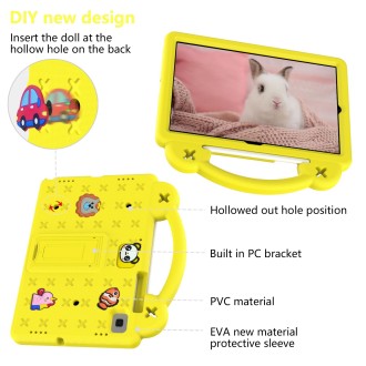 For Samsung Galaxy Tab S6 10.5 2019 T860/T865 Handle Kickstand Children EVA Shockproof Tablet Case(Yellow)