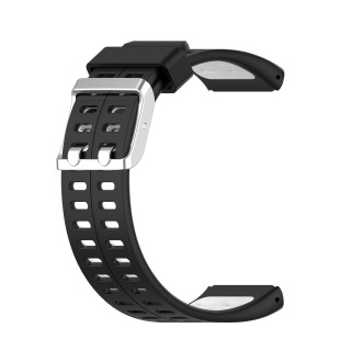 For Polar V800 GPS Smart Watch Two-color Steel Buckle Watch Band(Black+White)