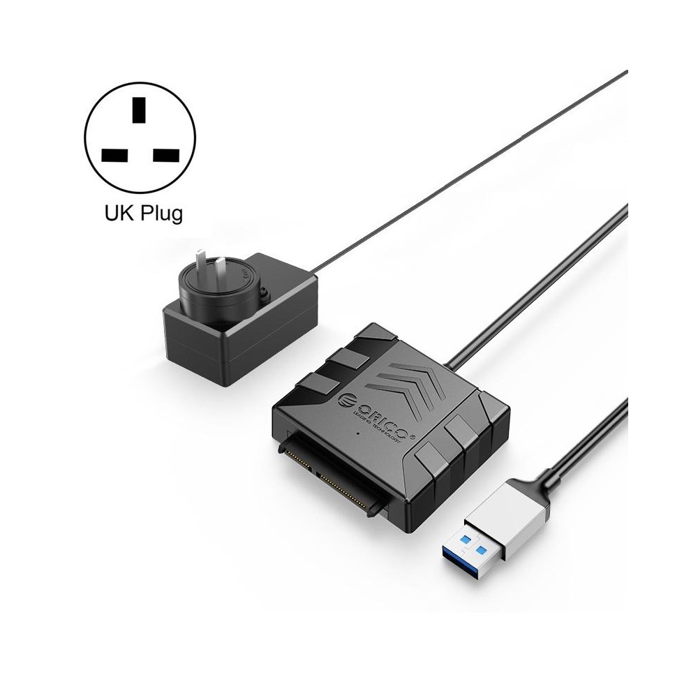 ORICO UTS1 USB 3.0 2.5-inch SATA HDD Adapter with 12V 2A Power Adapter, Cable Length:0.3m(UK Plug)