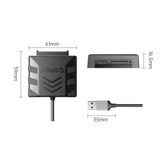 ORICO UTS1 USB 3.0 2.5-inch SATA HDD Adapter with 12V 2A Power Adapter, Cable Length:0.3m(UK Plug)