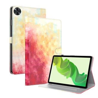 For Realme Pad 2 Watercolor Pattern Flip Leather Tablet Case(Spring Cherry)