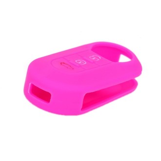 For Fiat 500 2pcs Folding 3 Button Remote Control Silicone Case(Rose Red)