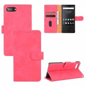 For BlackBerry KEY2 Solid Color Skin Feel Magnetic Buckle Horizontal Flip Calf Texture PU Leather Case with Holder & Card Slots 