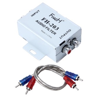 FH-203 12V Vehicle Car Audio Amplifier Noise Filter RCA Plug Loop Isolator for DVD Stereos