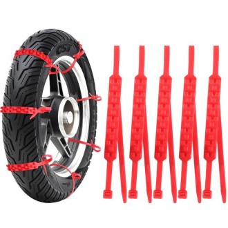 5pcs/Set Motorcycle Electric Two-Wheeler Non-Damaging Anti-Skid Chain Ties(Red)