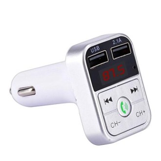 B2 Dual USB Charging Bluetooth FM Transmitter MP3 Music Player Car Kit, Support Hands-Free Call  & TF Card & U Disk (Silver)