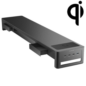 Vaydeer Multifunctional Desktop Widening Monitor Rack, Spec: Drawer Type (Wireless Charger)