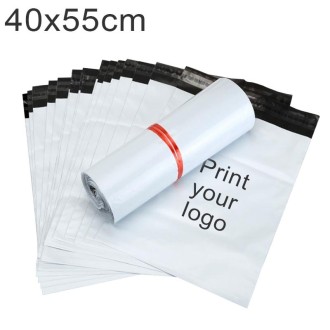 100pcs / Pack 40x55cm Custom Printed Thick Plastic Courier Bags with Your Logo for Products Packaging & Shipment(White)