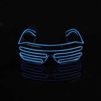 Fluorescence Dance Show Luminescent Glasses LED Two Colors Shutter EL Flashing Glasses(Blue)