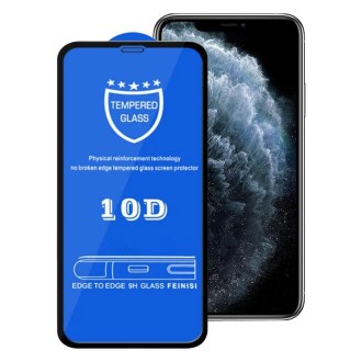 For iPhone 11 Pro Max / XS Max 9H  10D Full Screen Tempered Glass Screen Protector (Black)