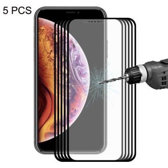 For iPhone XS Max ENKAY Hat-Prince 0.2mm 9H 2.5D Full Screen Tempered Glass Film(Black)