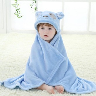 Baby Animal Shape Hooded Cape Bath Towel, Size:100×75cm(Pink Cow)