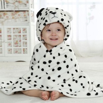 Baby Animal Shape Hooded Cape Bath Towel, Size:100×75cm(Pink Cow)