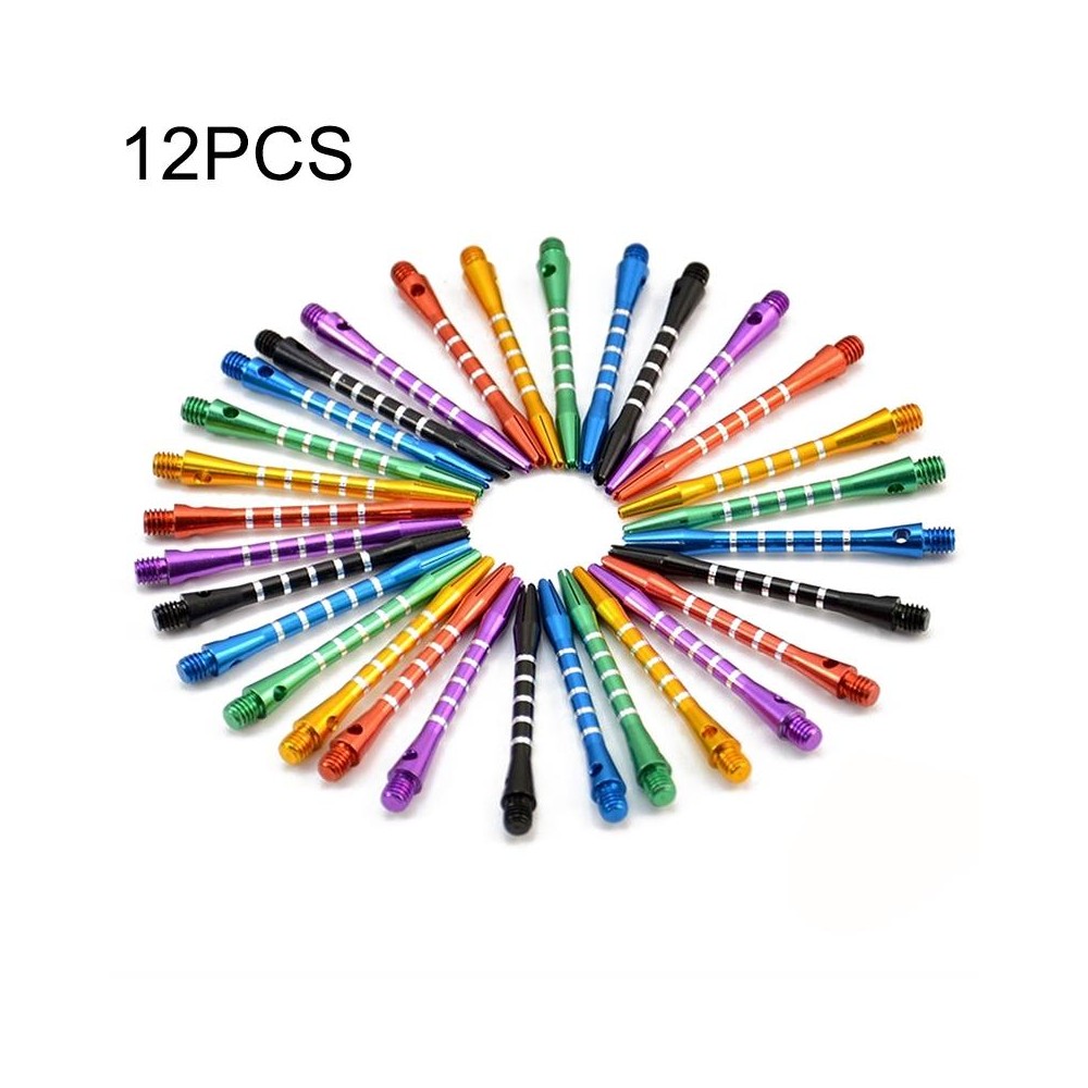 12 PCS Throwing Toy 53mm Shafts Aluminium 2BA Dart Shaft, Random Color Delivery