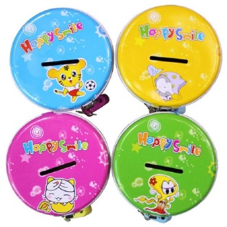 4 PCS Tin Piggy Bank Kindergarten Gifts for Kids, Random Color Delivery