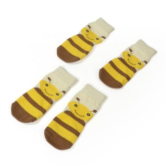 Pet Socks Cotton Anti-Scratch Breathable Foot Cover, Size: 4XL(Yellow Bee)