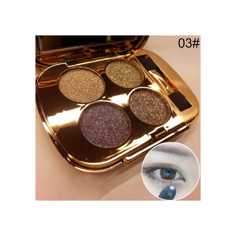 Professional  Eye Makeup Eyeshadow Palette Gold Smoky Cosmetics Makeup Palette Diamond Bright Glitter Eye Shadow(3)