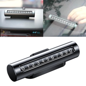 Car Metal Roller Creative Temporary Parking Card Parking Number Card (Black)