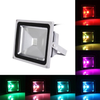 30W IP65 Waterproof Colorful LED Floodlight, 2250LM with Remote Control, AC 110-265V