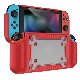 Game Handle Gamepad TPU+PC Protective Case for Switch OLED(Red)