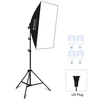 PULUZ 50x70cm Studio Softbox + 2m Tripod Mount + 4 x E27 24W 5700K White Light LED Light Bulb Photography Lighting Kit(US Plug)