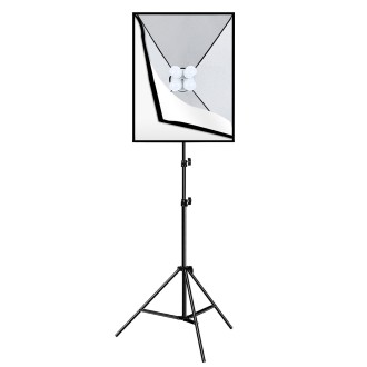 PULUZ 50x70cm Studio Softbox + 2m Tripod Mount + 4 x E27 24W 5700K White Light LED Light Bulb Photography Lighting Kit(US Plug)