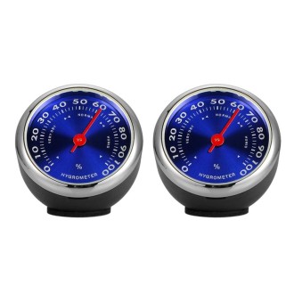 2 PCS Mini Car Dashboard Thermometer Hygrometer Mechanical Decoration(Blue Humidity)