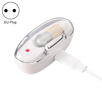 Elderly Sound Amplifier Portable Ear Canal Rechargeable Hearing Aid, Specification: EU Plug(Skin Color)