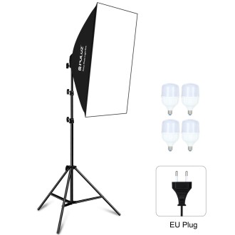 PULUZ 50x70cm Studio Softbox + 2m Tripod Mount + 4 x E27 24W 5700K White Light LED Light Bulb Photography Lighting Kit(EU Plug)