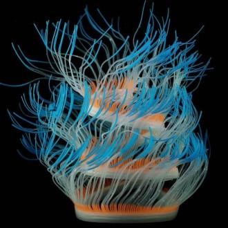 Aquarium Fish Tank Landscaping Decoration Silica Gel Simulation Software Coral Fluorescent Anemone, Size: 100cm(Blue)