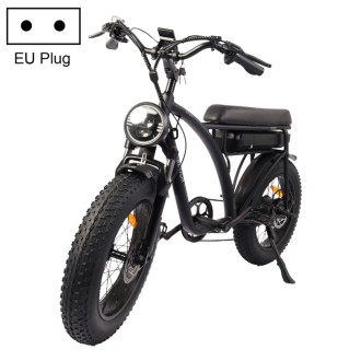 [EU Warehouse] BEZIOR XF001 1000W 48V 12.5AH Retro Electric Bicycle with LCD Digital Display & 20 inch Tires, EU Plug(Black)