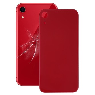 Easy Replacement Big Camera Hole Glass Back Battery Cover with Adhesive for iPhone XR(Red)