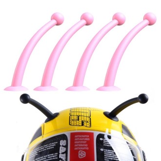 4PCS Motorcycle Helmet Soft Silicone Tentacle Sucker Decoration(Light Pink)