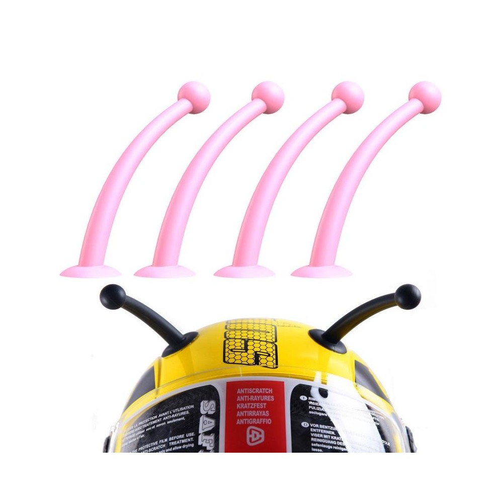 4PCS Motorcycle Helmet Soft Silicone Tentacle Sucker Decoration(Light Pink)