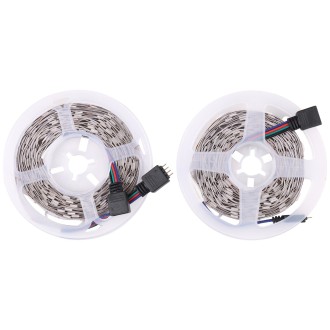 2pcs Bare Board 5050 SMD RGB LED Rope Light, 30 LED/m, Length: 5m, 12V 2A 100-240V, with 24 Keys Doodle Controller (UK Plug)