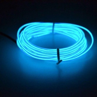 Flexible LED Light EL Wire String Strip Rope Glow Decor Neon Lamp USB Controlle 3M Energy Saving Mask Glasses Glow Line F277(Blu