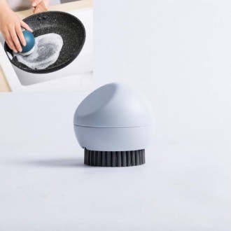 Spherical Stand Pot Brush Kitchen Silicone Cleaning Brush Household Decontamination Brush(Gray White)