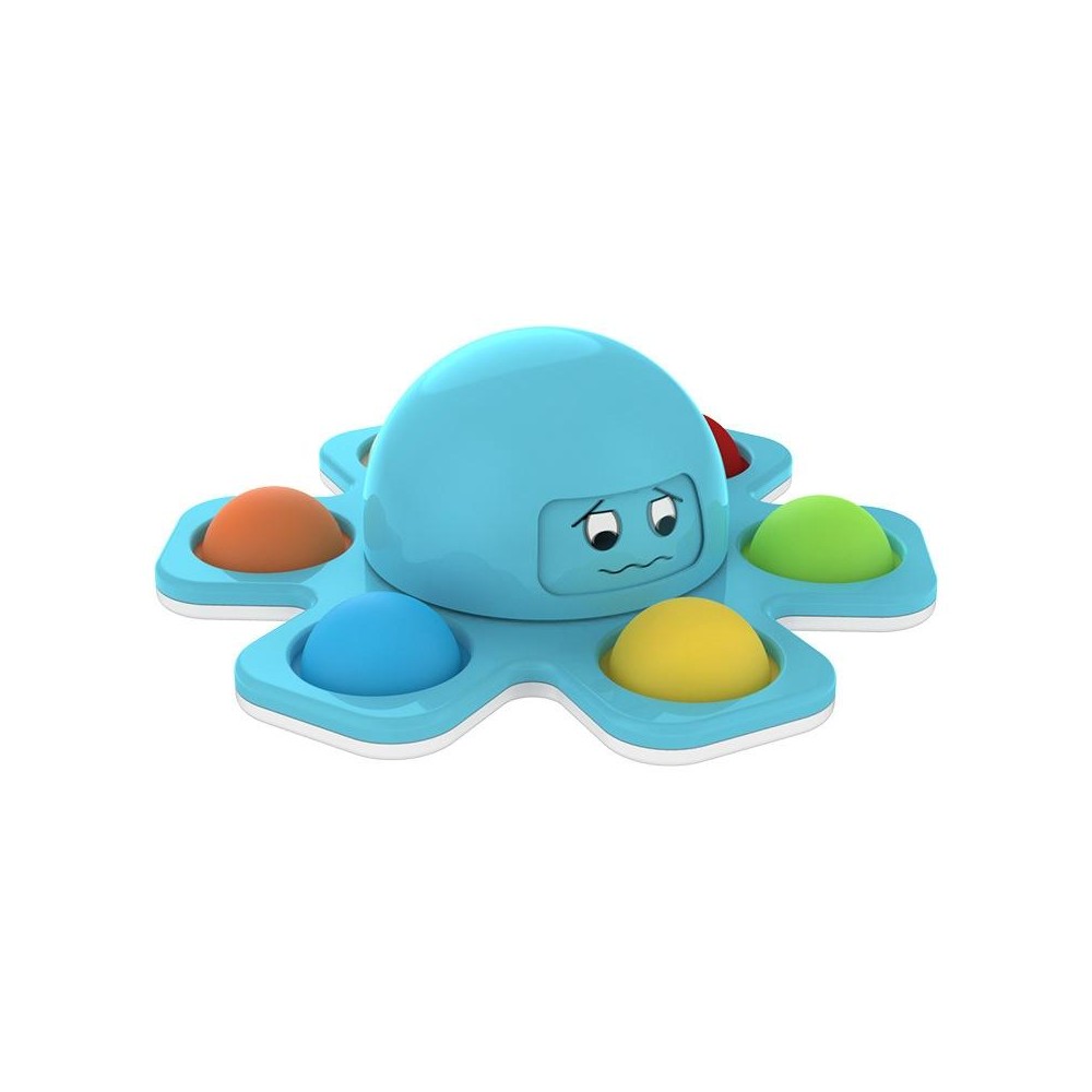 3 PCS Face-Changing Octopus Bubble Top Decompression Toy, Colour: Blue