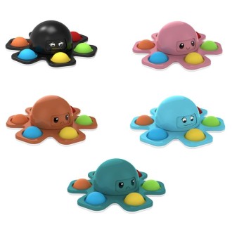 3 PCS Face-Changing Octopus Bubble Top Decompression Toy, Colour: Blue