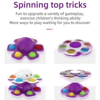 3 PCS Face-Changing Octopus Bubble Top Decompression Toy, Colour: Purple+Buttons Bead Black