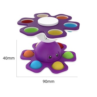 3 PCS Face-Changing Octopus Bubble Top Decompression Toy, Colour: Purple+Buttons Bead Black