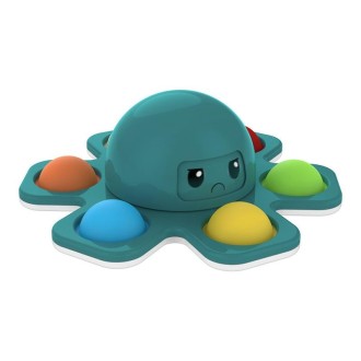 3 PCS Face-Changing Octopus Bubble Top Decompression Toy, Colour: Dark Green