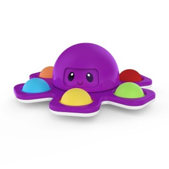 3 PCS Face-Changing Octopus Bubble Top Decompression Toy, Colour: Purple