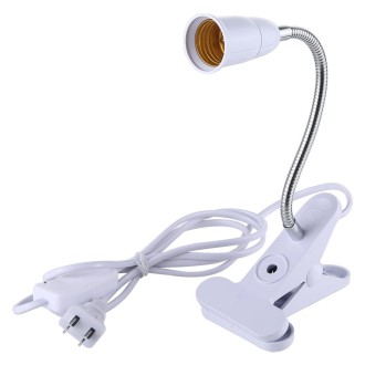 E27 360 Degrees Flexible Clip Lamp Base Holder with Switch, US Plug