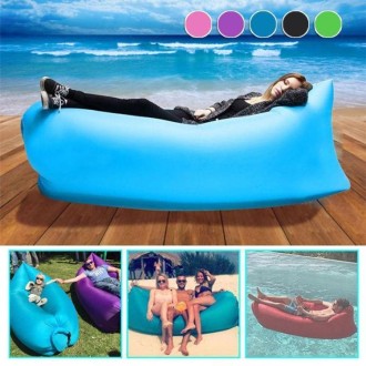 Outdoor Portable Lazy Water Inflatable Sofa Beach Grass Air Bed, Size: 200 x 70cm(Grass Green)