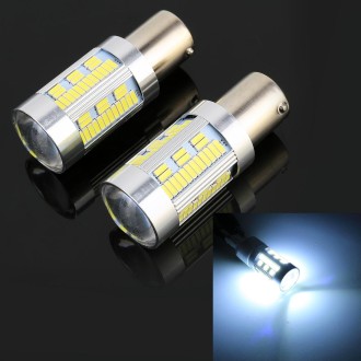 2 PCS 1156 / BAU15S DC12-24V 21W Car Turn Light 105LEDs SMD-4014 Lamps, with Decoder (White Light)