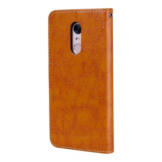 For Xiaomi Redmi 5 Plus Oil Wax Texture Horizontal Flip Leather Case with Holder & Card Slots & Wallet(Brown)