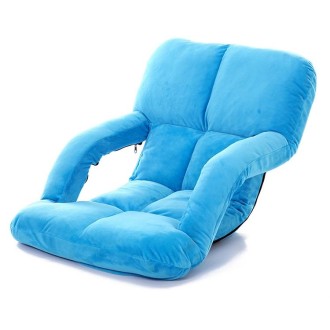 A3 Creative Lazy Sofa with Armrests Foldable Single Backrest Recliner (Blue)