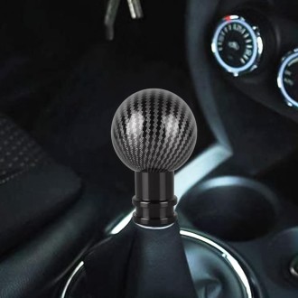 Universal Car Carbon Fiber Texture Metal Gear Shift Knob (Black)