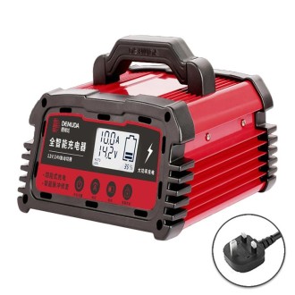 DEMUDA DC200 20A 12V / 24V Car Battery Charger Intelligent Pulse Repair Type Lead-acid Battery, Plug Type:UK Plug(Red)